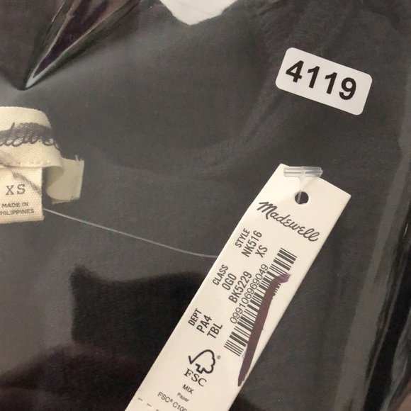 Madewell The Melody Smocked Dress Sleeveless Keyhole Back Midi Black NWT XS - Picture 10 of 10